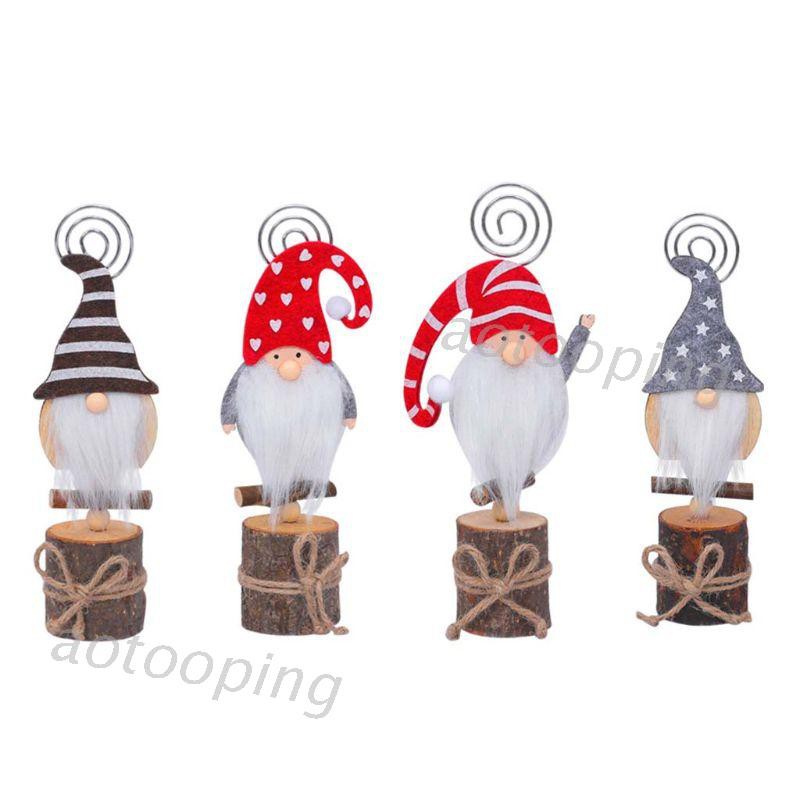 Set 4 Kẹp Gỗ Giữ Thẻ Tên Hình Ông Già Noel