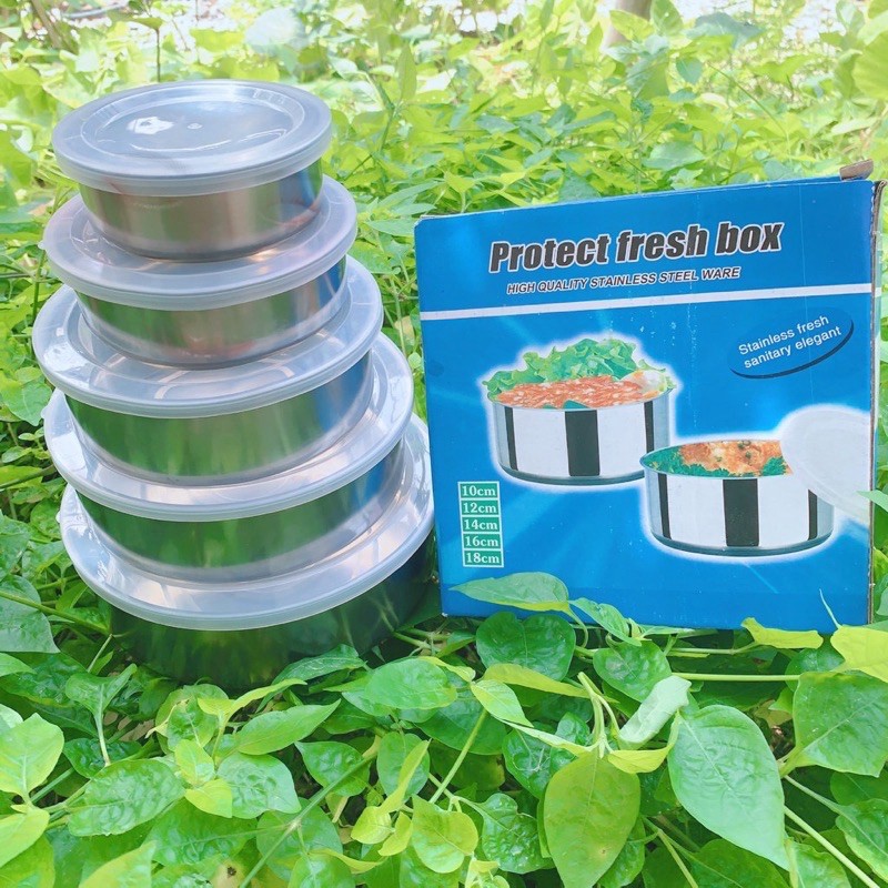 Bộ 5 bát inox đựng thực phẩm đa năng đựng thịt, rau, củ, quả