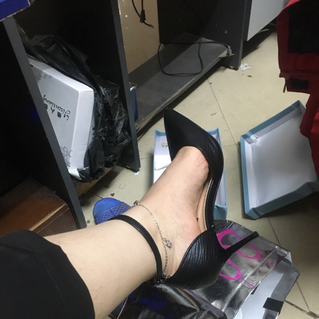 Giày cao gót 9 phân da sần