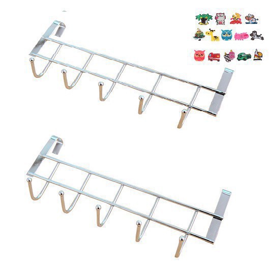 Móc treo tường inox 5 móc- Móc treo quần áo móc cửa sau 24.5x10cm