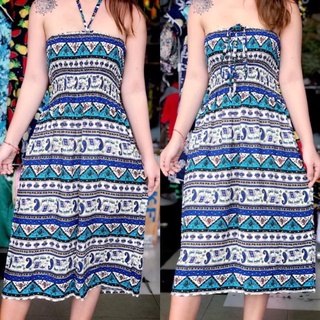 Đầm maxi đi biển. Đầm maxi thổ cẩm đi biển.
