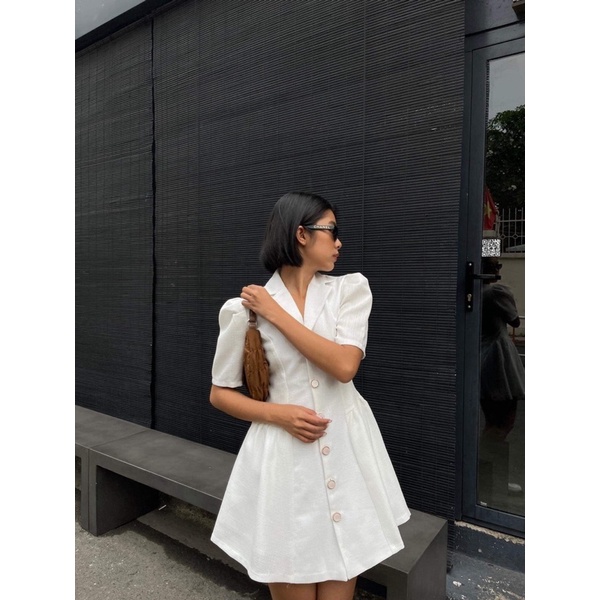 Đầm tiệc sơmi dáng bbd kết nút ❤️❤️❤️ 3 màu (có bigsize)