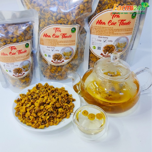 [Hàng Siêu Đẹp] Trà hoa cúc chi Hưng Yên sấy khô nguyên bông (cúc tiến vua), thích hợp làm quà biếu tặng
