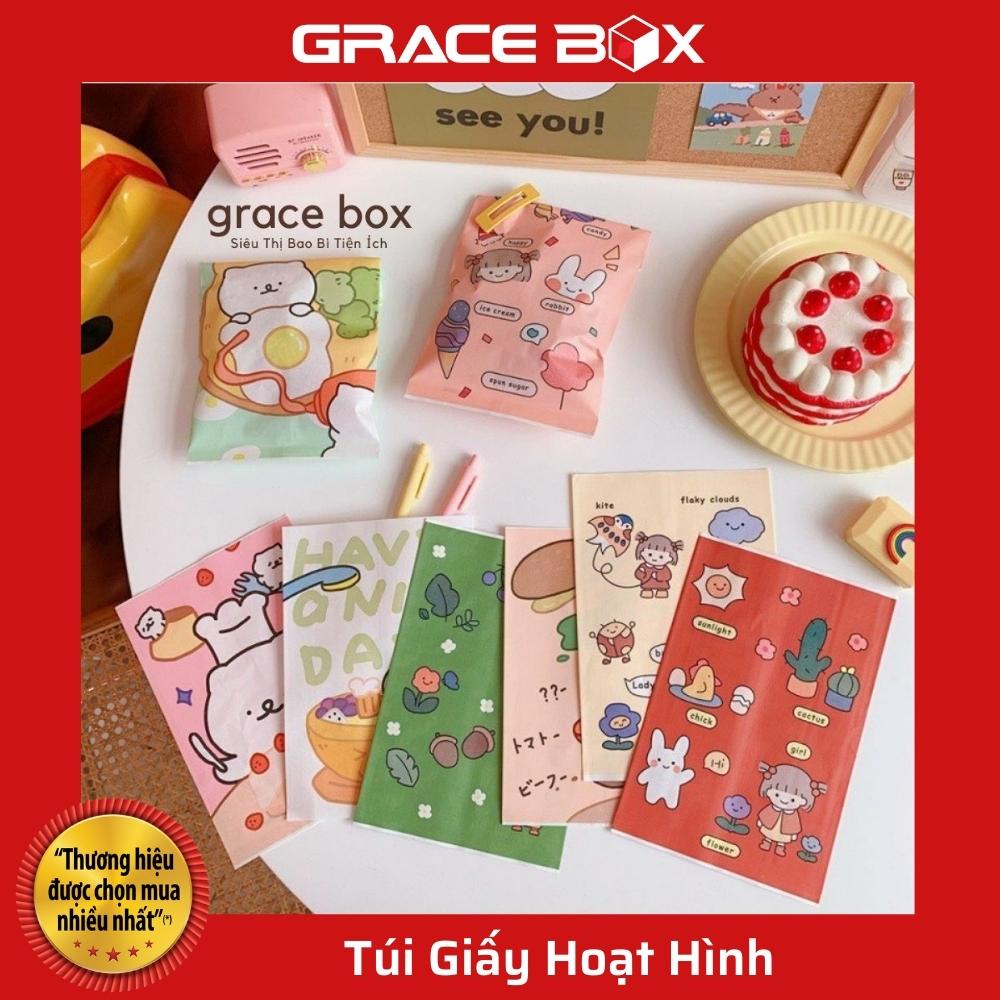 {Mẫu Hot} Set 10 Túi Giấy Hoạt Hình Đựng Quà, Bánh Kẹo Xinh Xắn - Siêu Thị Bao Bì Grace Box