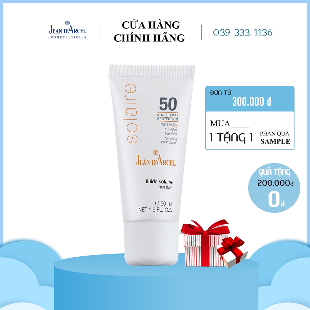 [CHÍNH HÃNG] Sữa chống nắng SPF50 Jean D'Arcel _ Jean Darcel Sun Fuild 50ml