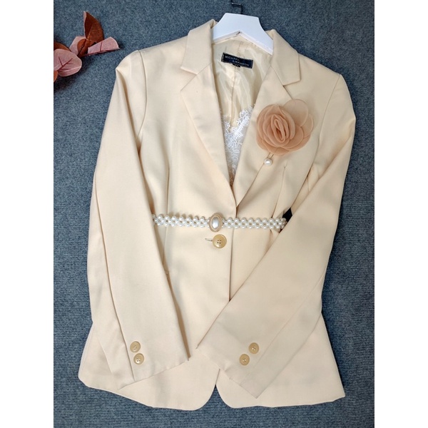Áo blazer hàn quốc màu kem | BigBuy360 - bigbuy360.vn