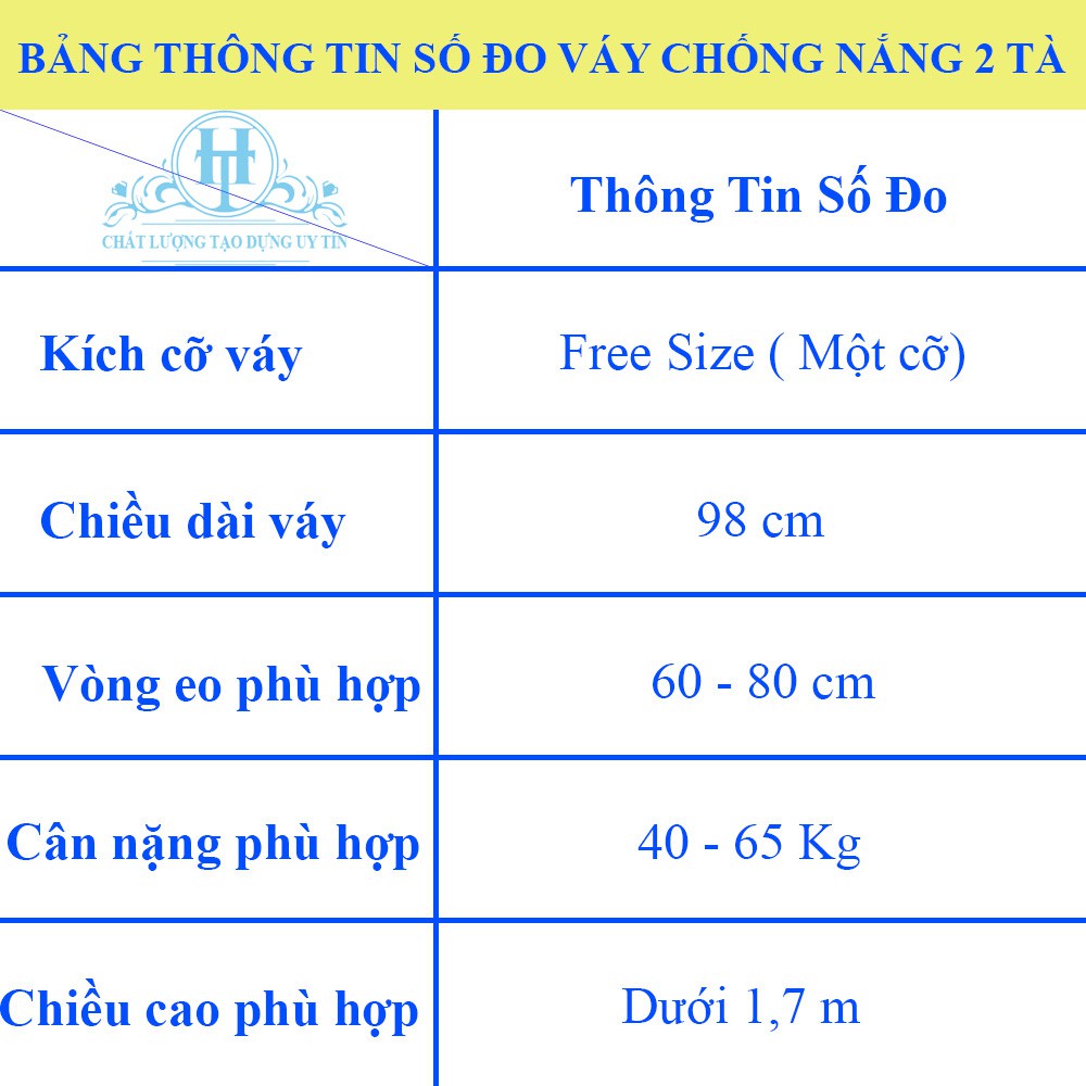 [MUA 2 GIẢM 5%] Váy chống nắng Dạng quần Tiện lợi H&T Fashion Chất liệu Jean Mềm Cao Cấp thêu Hoa Tigôn