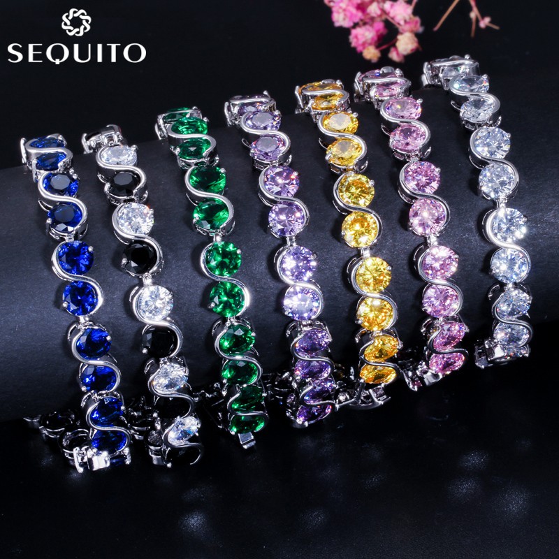 Vòng tay đính đá zircon tròn lấp lánh phong cách Nhật Bản ngọt ngào thời trang cho nữ B047