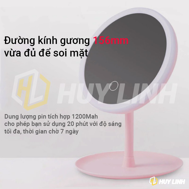 Gương trang điểm đèn led 3 chế độ sáng tắt mở cảm ứng - Sử dụng điện sạc Led Makeup Light Mirror 3 Mode HL236