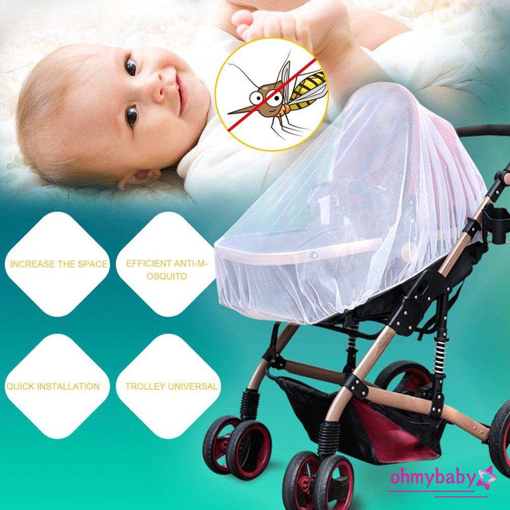 Tấm lưới chống muỗi và côn trùng màu trắng giữ an toàn mùa hè dành cho xe đẩy trẻ sơ sinh