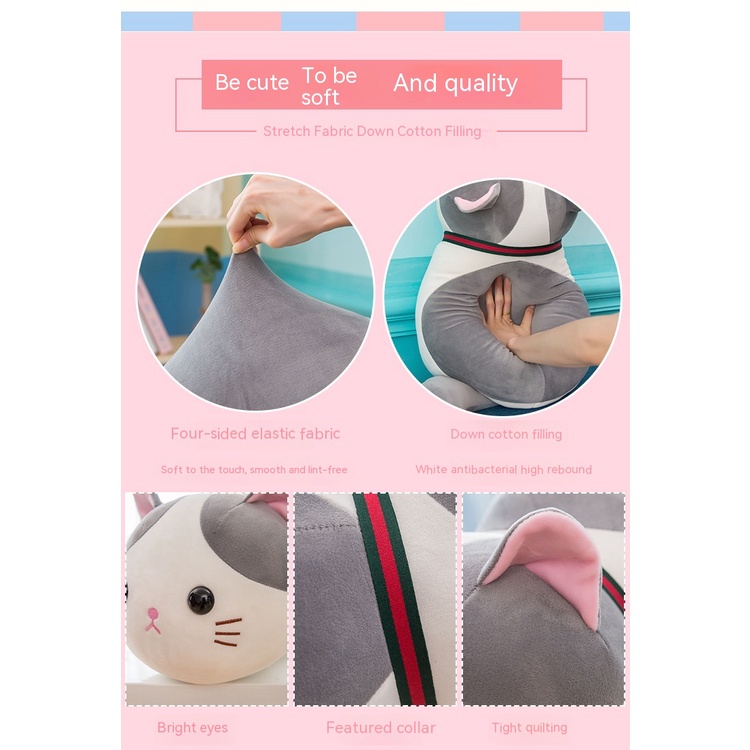 Mèo Nhồi Bông Mềm Mại Phong Cách Mới Làm Quà Tặng Sinh Nhật Tùy Chỉnh Cho Bé