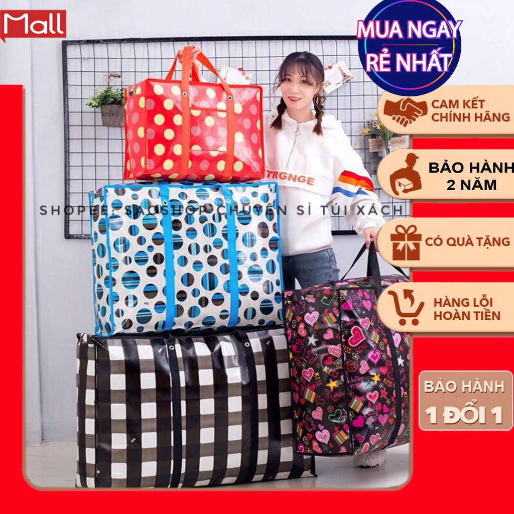 Túi bạt, túi dứa có dây kéo đựng đồ, chăn mền, vật dụng chống thấm