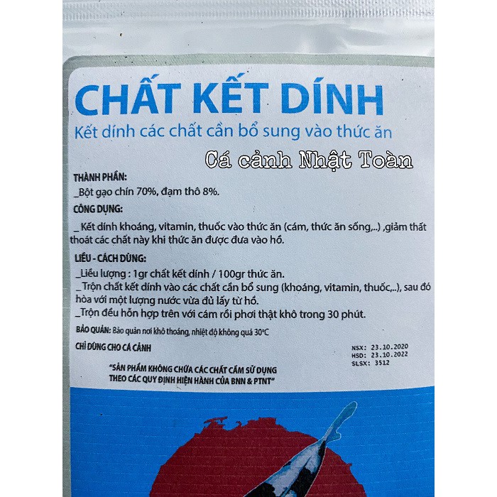 CHẤT KẾT DÍNH TRỘN THỨC ĂN CHO CÁ ACPHARNO 50G