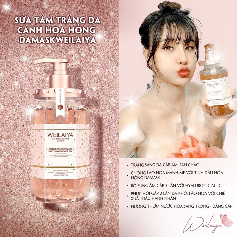 Sữa Tắm Weilaiya Hoa Hồng Damask 450ml HÀNG CHÍNH HÃNG ( TẶNG QUÀ 0 Đ ) GentsOfficialStore