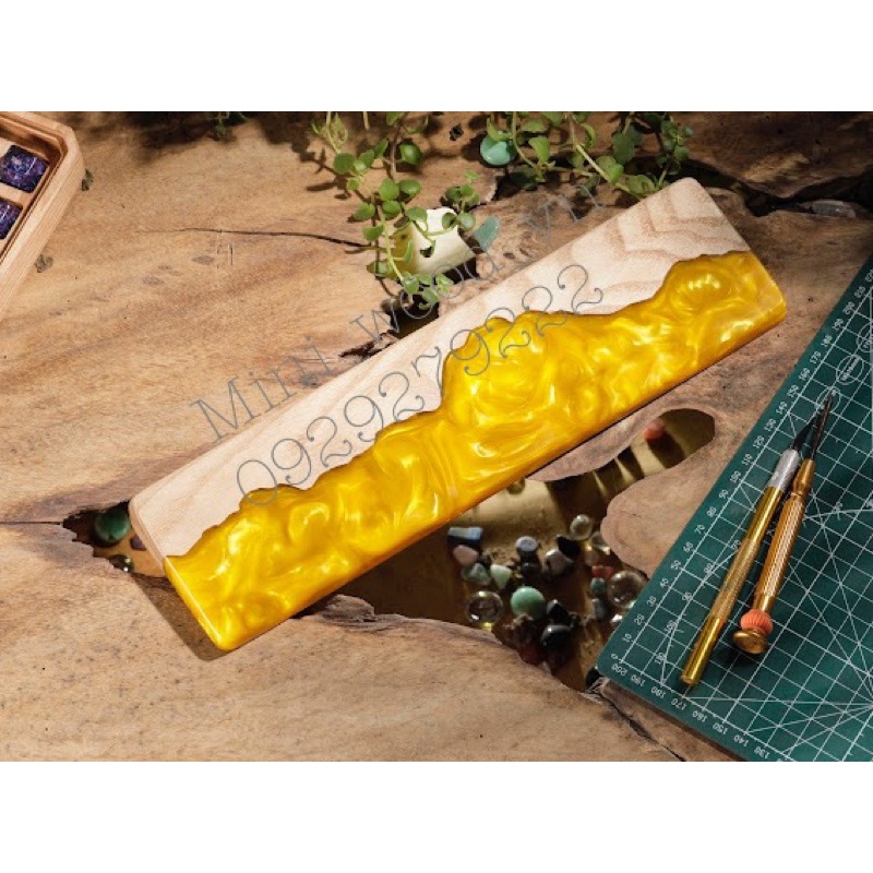 Kê tay bàn phím Gỗ + Resin.Wrist Rest Resin Epoxy