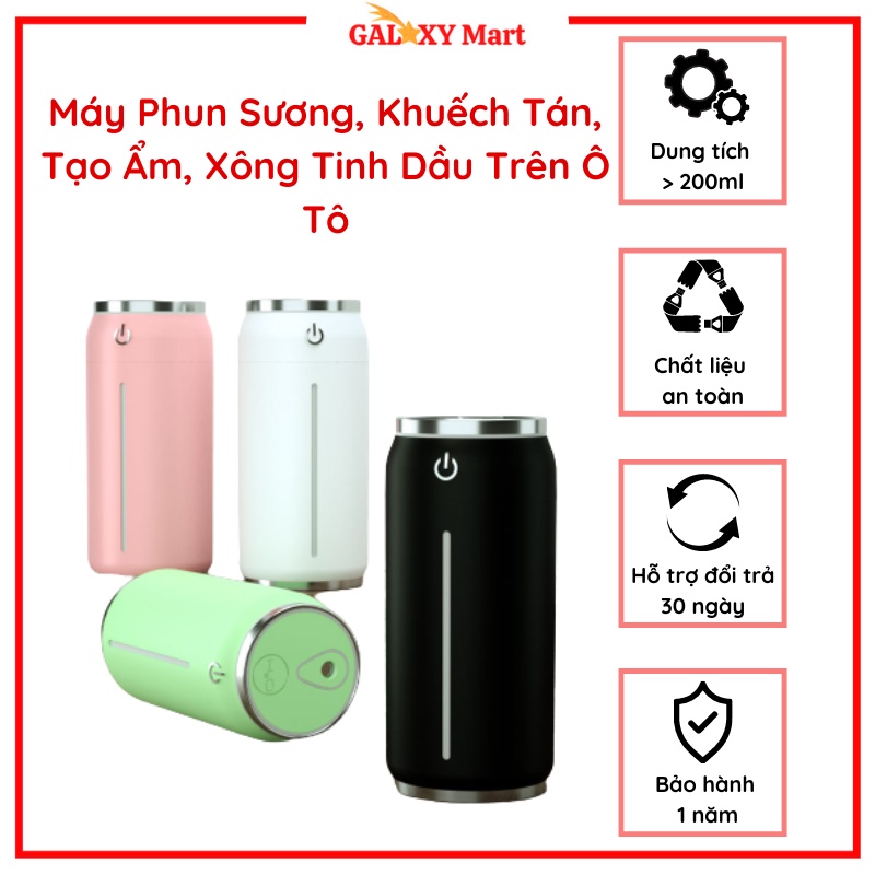 Máy Phun Sương, Khuếch Tán, Tạo Ẩm, Xông Tinh Dầu Trên Ô Tô [ LOẠI CAO CẤP] Dung Tích 220ml khử mùi xe, chống khô da