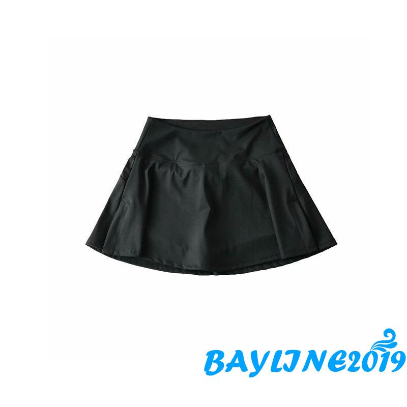 Chân Váy Tennis Lưng Cao Màu Trơn Xẻ Tà Thời Trang Cho Nữ