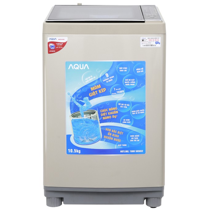 MIỄN PHÍ CÔNG LẮP ĐẶT - FW105AT Máy giặt Aqua 10.5 kg AQW-FW105AT