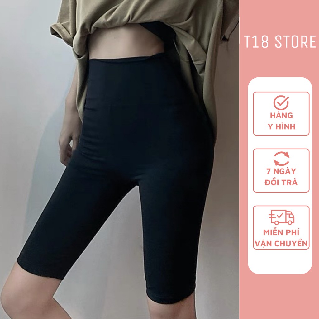 Quần legging nữ lửng cạp cao nâng mông cao cấp bigsize -  quần legging ngố cạp chun mùa hè giá rẻ T18 STORE QL01