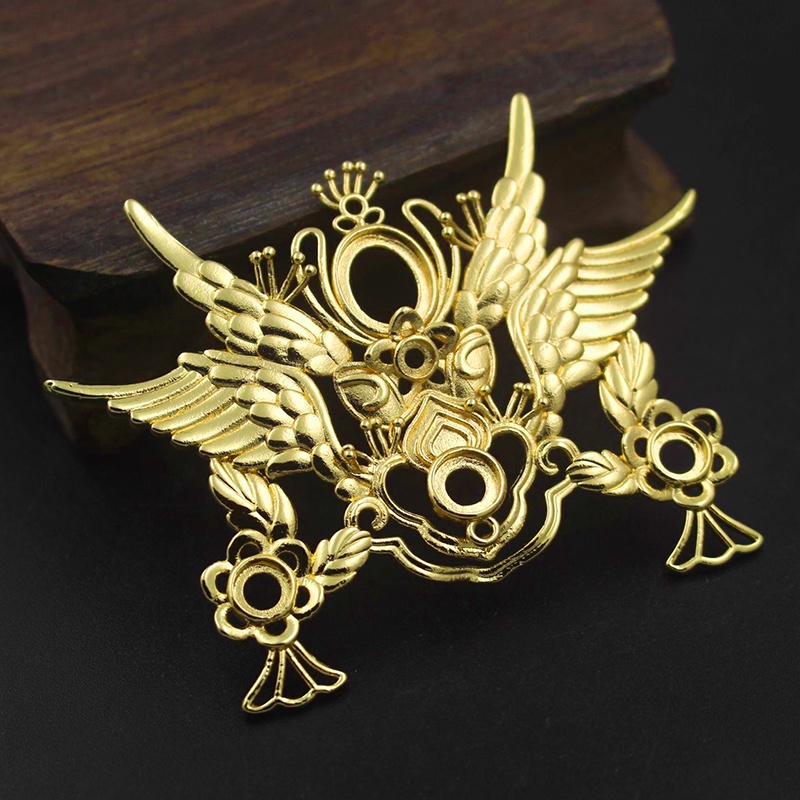 1 phiến đúc họa tiết cánh chim làm kim quan nguyên liệu làm trâm làm trang sức cố trang cosplay cổ phục có màu KC