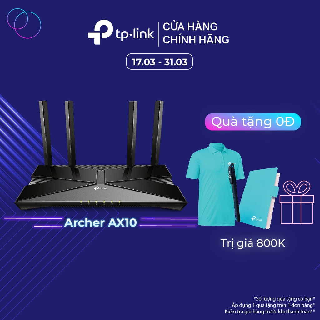 Bộ Phát Router Wifi TP-Link Archer AX10 Wifi 6 Chuẩn AX 1500Mpbs