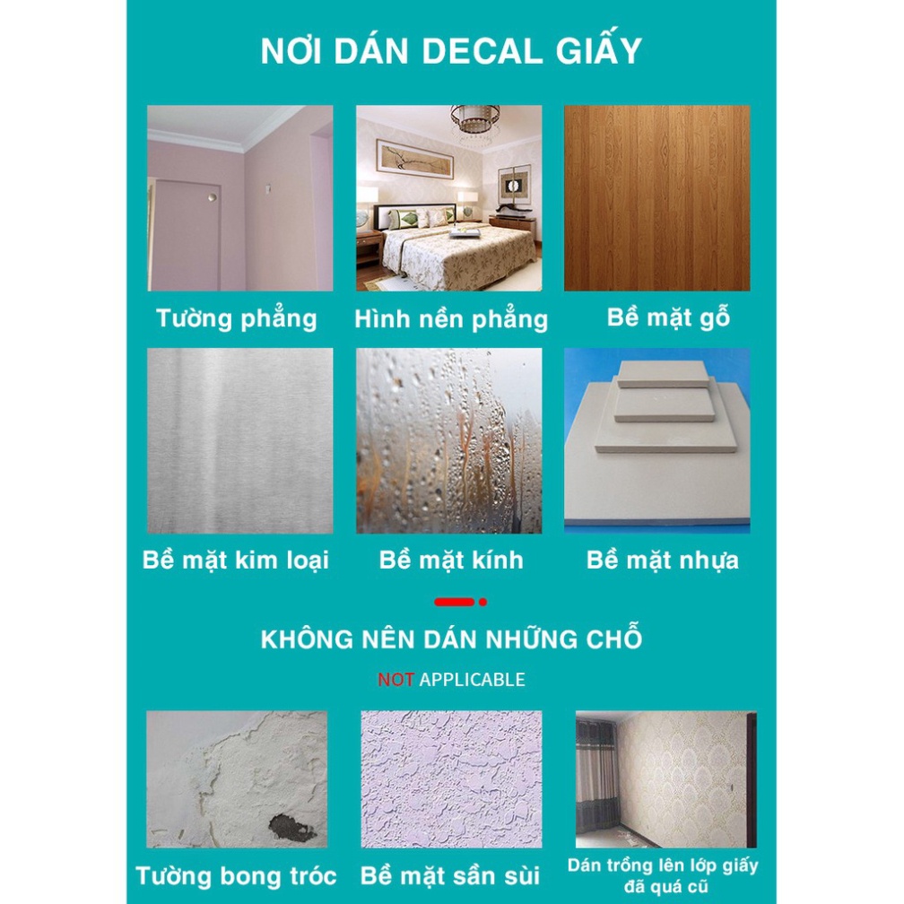 Giấy dán tường decal các mẫu màu trơn có sẵn keo mặt sau - khổ 1,2m