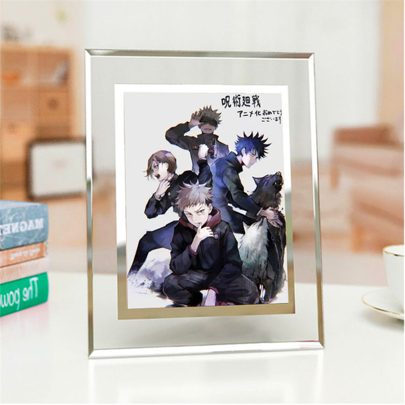 Khung Ảnh Bằng PVC Mặt Kính Để Bàn Hình Jojo Satoru Itadori Yuji Fushiguro Megu