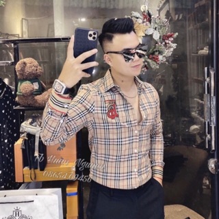 Sơmi BBR phối cổ tay thêu logo BT cao cấp