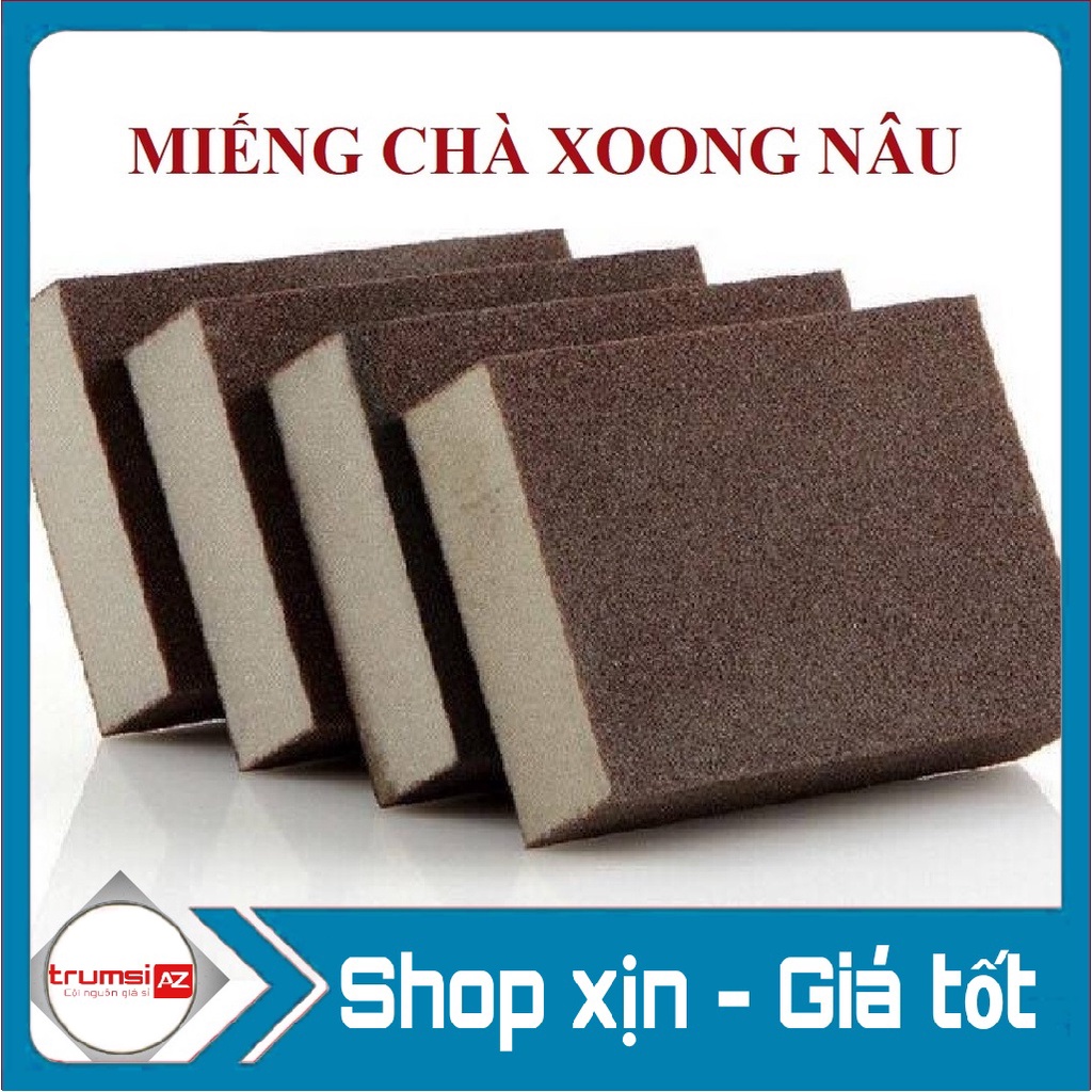 Miếng cọ chà xoong nồi chống nước siêu bề màu nâu