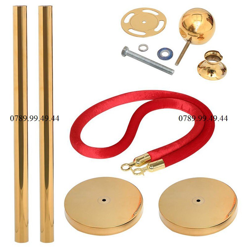 Cột chắn inox vàng dây trùng