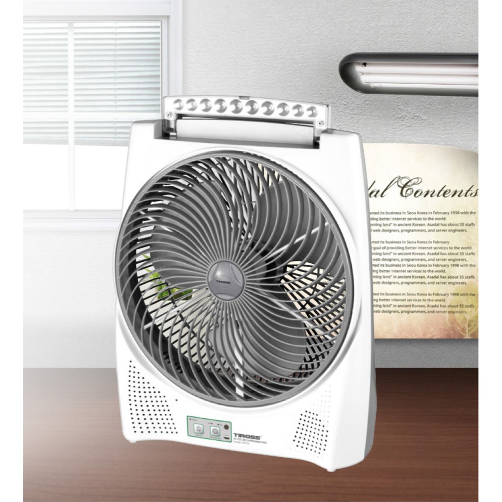 Quạt tích điện, sạc điện Tiross TS9174, Sản phẩm chính hãng
