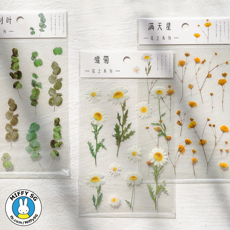 Bộ PET sticker HOA CỎ MÙA XUÂN