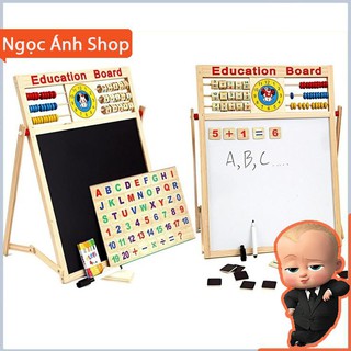 [Na Shop] [Mã TOYDEC giảm 10% tối đa 15K đơn từ 50K] Bảng gỗ nam châm giáo dục 2 mặt cho bé viết vẽ, học số, học chữ cái