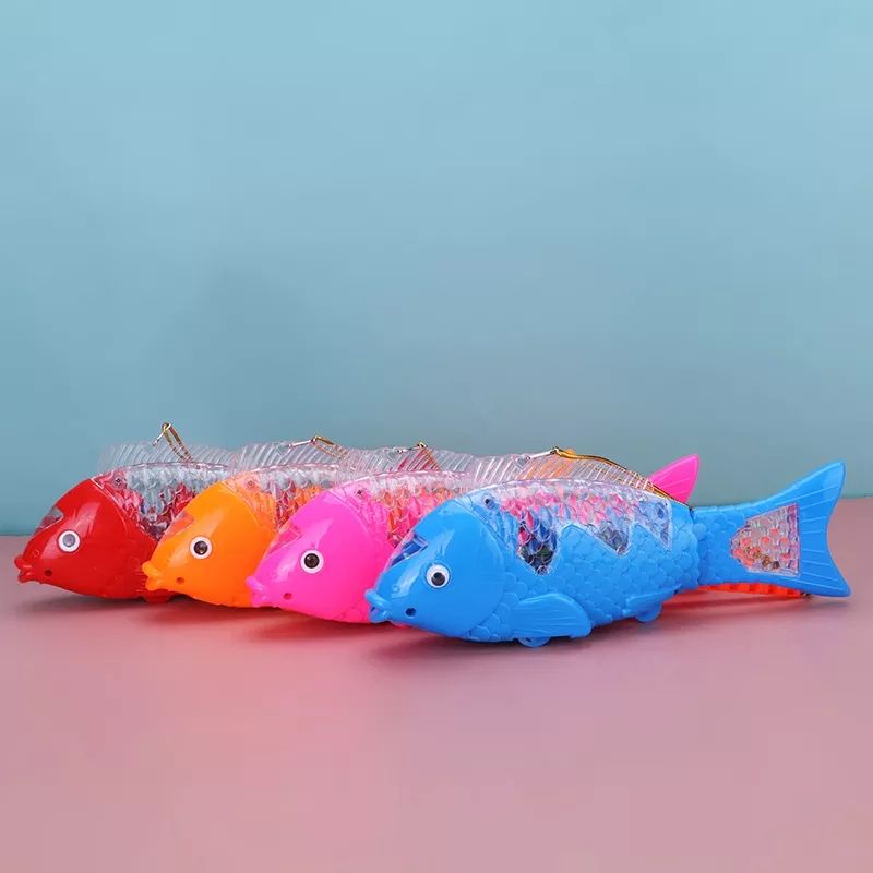 Đồ chơi cá chép chạy pin phát sáng có nhạc đèn, đồ chơi lồng đèn cá chép có cán cầm cho bé