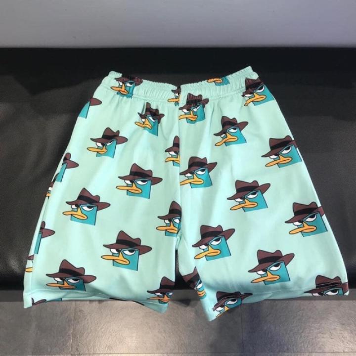 Q016 Quần đùi hoa có túi Sooc ống rộng unisex hoạt hình Short cartoon lửng ngắn in nam nữ đi ngủ chơi biển mặc đôi, nhóm