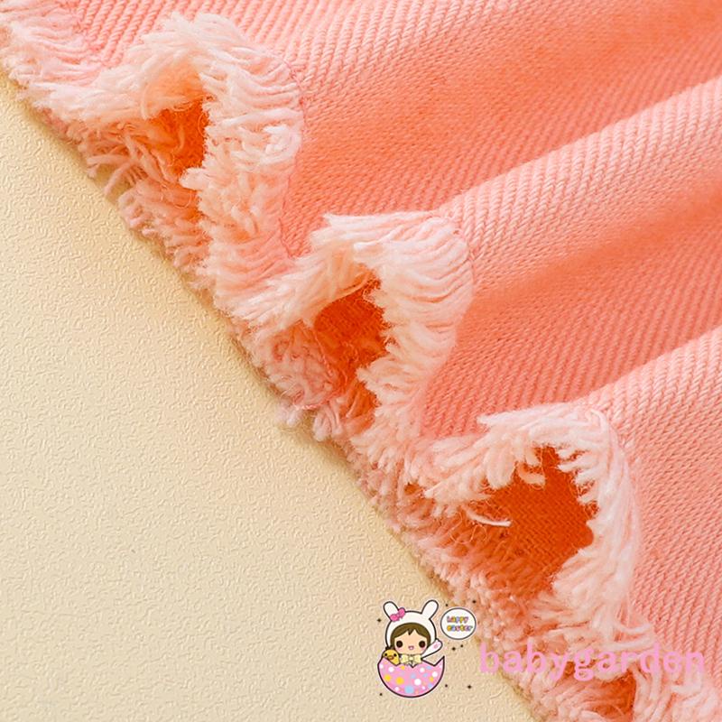 Bộ Áo Lệch Vai Phối Bèo + Chân Váy Eo Cao Cài Nút Dễ Thương Cho Bé Gái 1-6 Tuổi