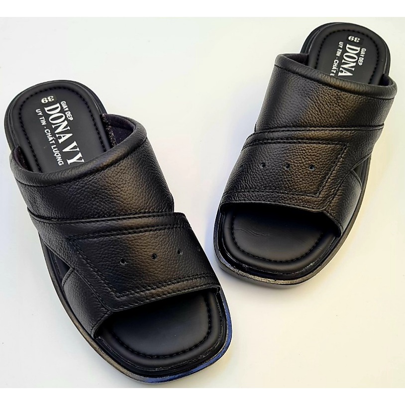 Dép Nam Da Bò TOMMY 100% Đế PU Cao 3cm Hàng Công Ty D.tommy