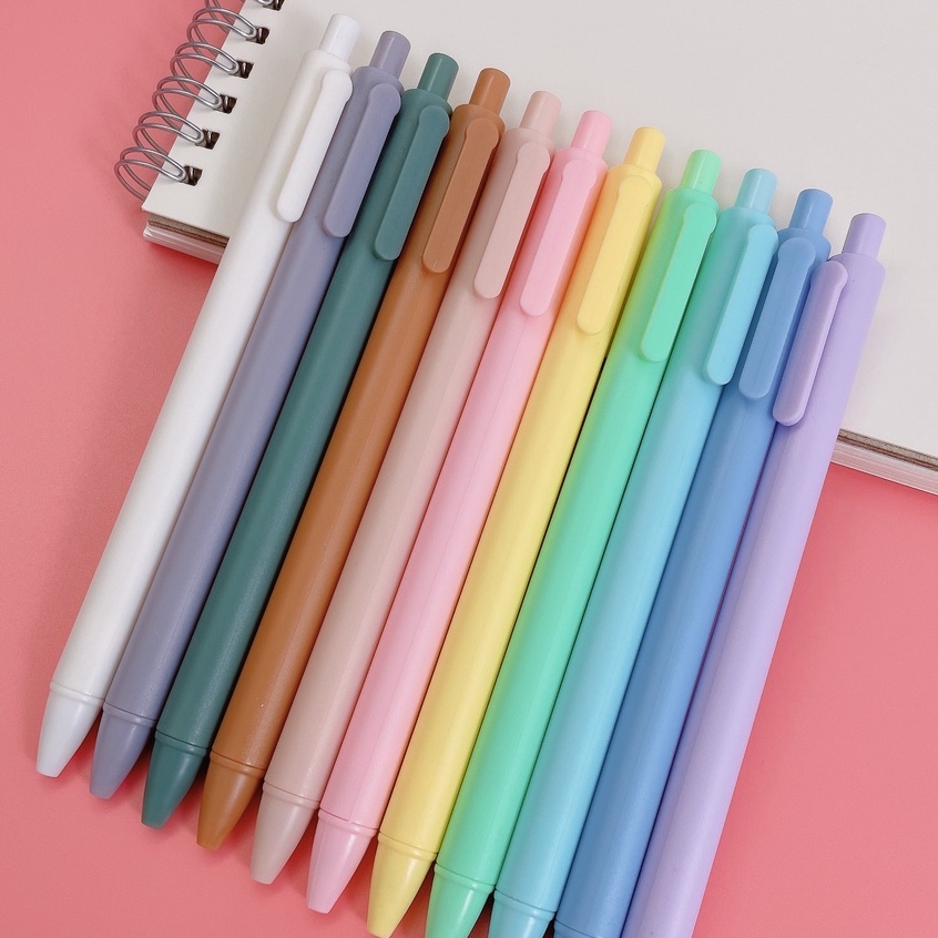 Combo 10 Bút bi thân màu Pastel_Mẫu ngẫu nhiên_Guden Stationery