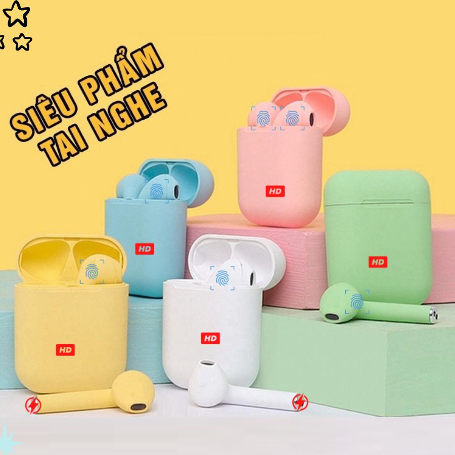 Tai Nghe Bluetooth Không Dây Thể Thao J12 TWS 5.0 Nghe Nhạc, Chơi Game Độ Trể Thấp J12_Mau - Arucas