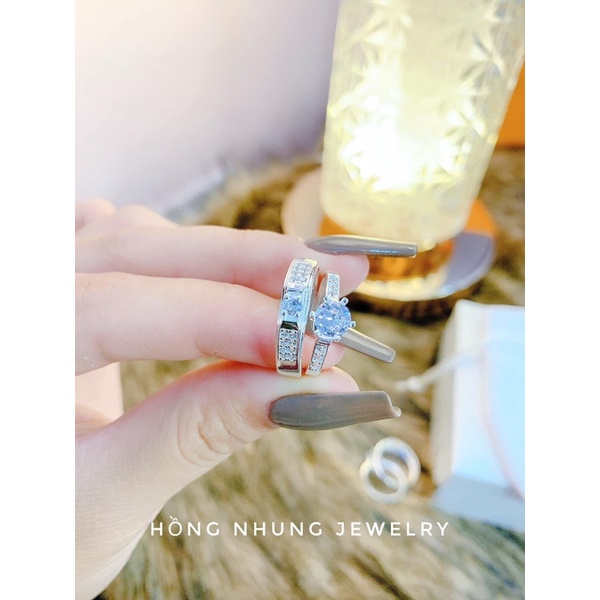 Nhẫn đôi bạc, nhẫn cặp đơn giản