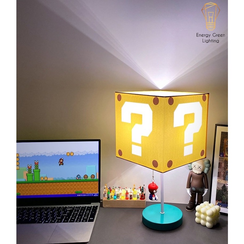 Đèn Bàn Dấu Hỏi Giật Dây Super Mario Energy Green Lighting DB-915 - 3 Chế Độ Ánh Sáng - Decor Trang Trí Phòng Ngủ