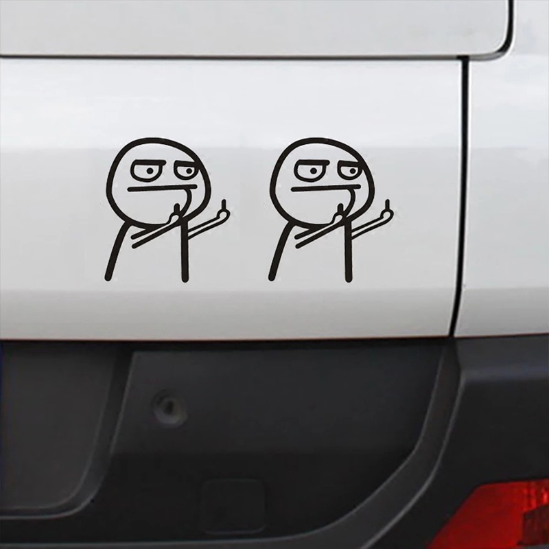 1 Sticker Dán Xe Hơi Phản Quang Họa Tiết Hoạt Hình Vui Nhộn