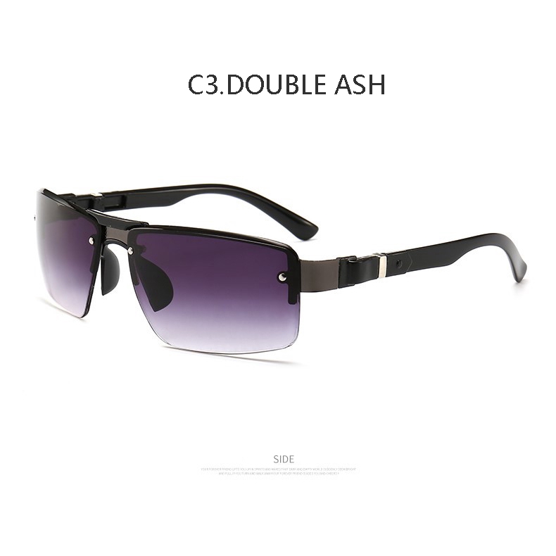 Kính mát không viền kim loại phong cách retro cho nam