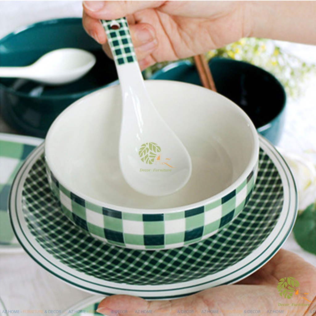 Bộ bát đĩa gốm sứ cao cấp lẻ Karo phong cách Hàn quốc