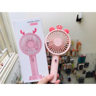 [new 2020] - quạt mini 933 phun sương cầm tay có đế để bàn siêu yêu