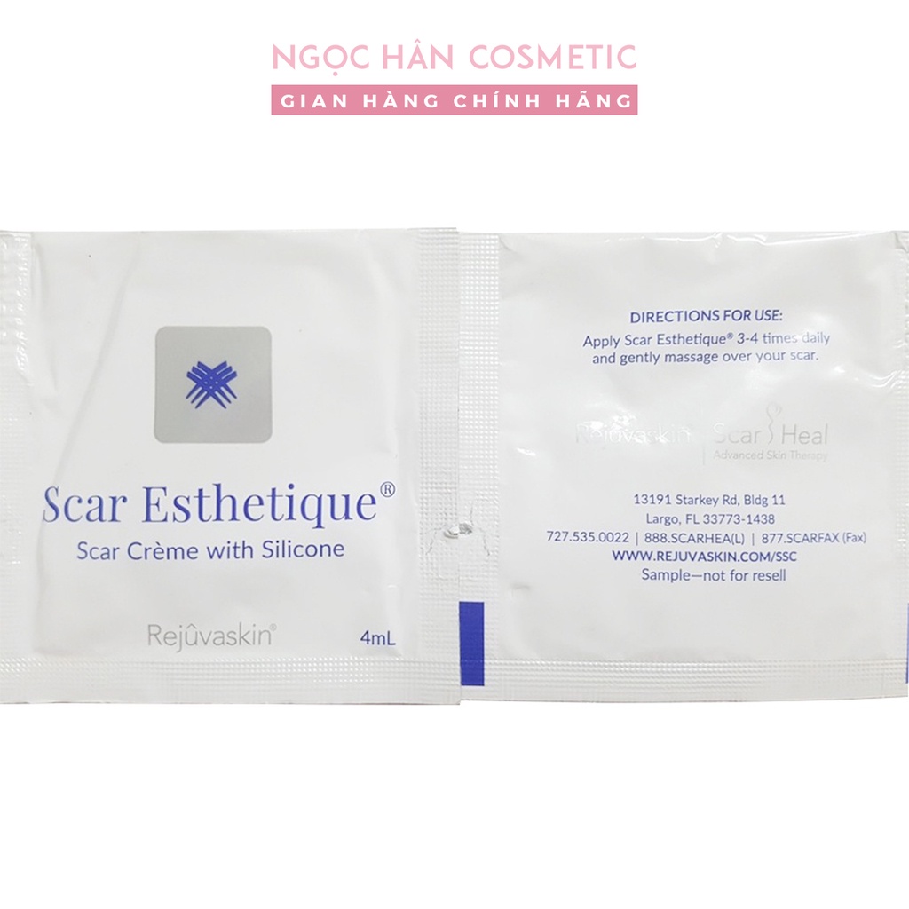 Sample Kem làm mờ sẹo thâm, rỗ Rejuvaskin Scar Esthetique Crème with Silicone 4ml