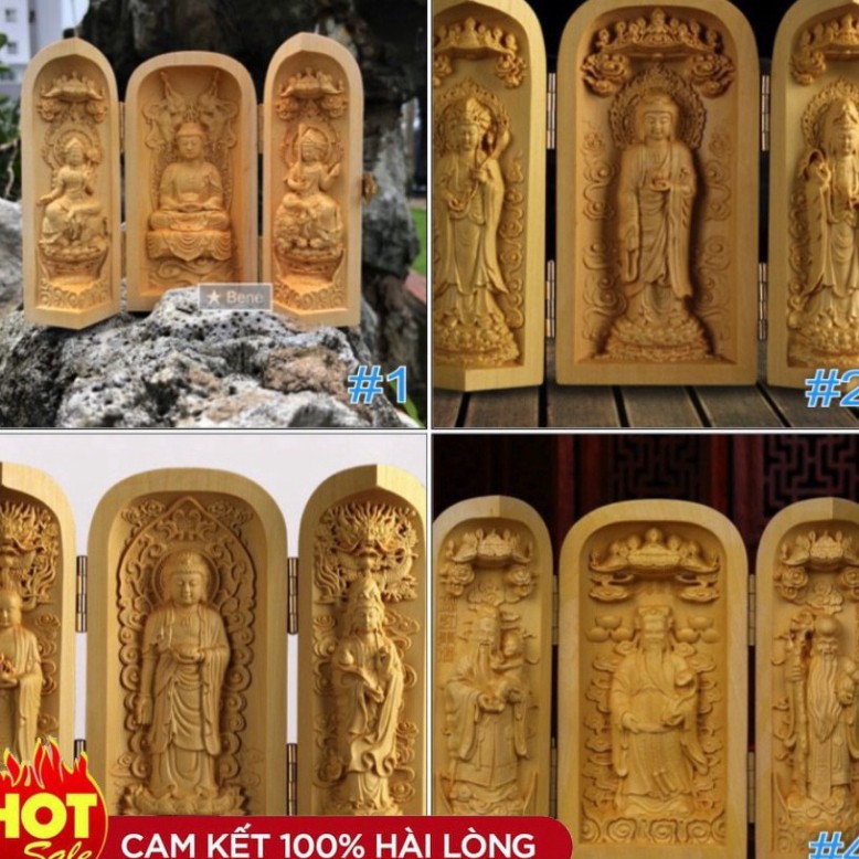 Tượng Phật Gỗ A Di Đà, Quan Âm Gỗ Hoàng Dương - TẶNG 1 VÒNG ĐEO TAY - HÀNG NỘI ĐỊA - HÀNG CHẤT LƯỢNG NHƯ