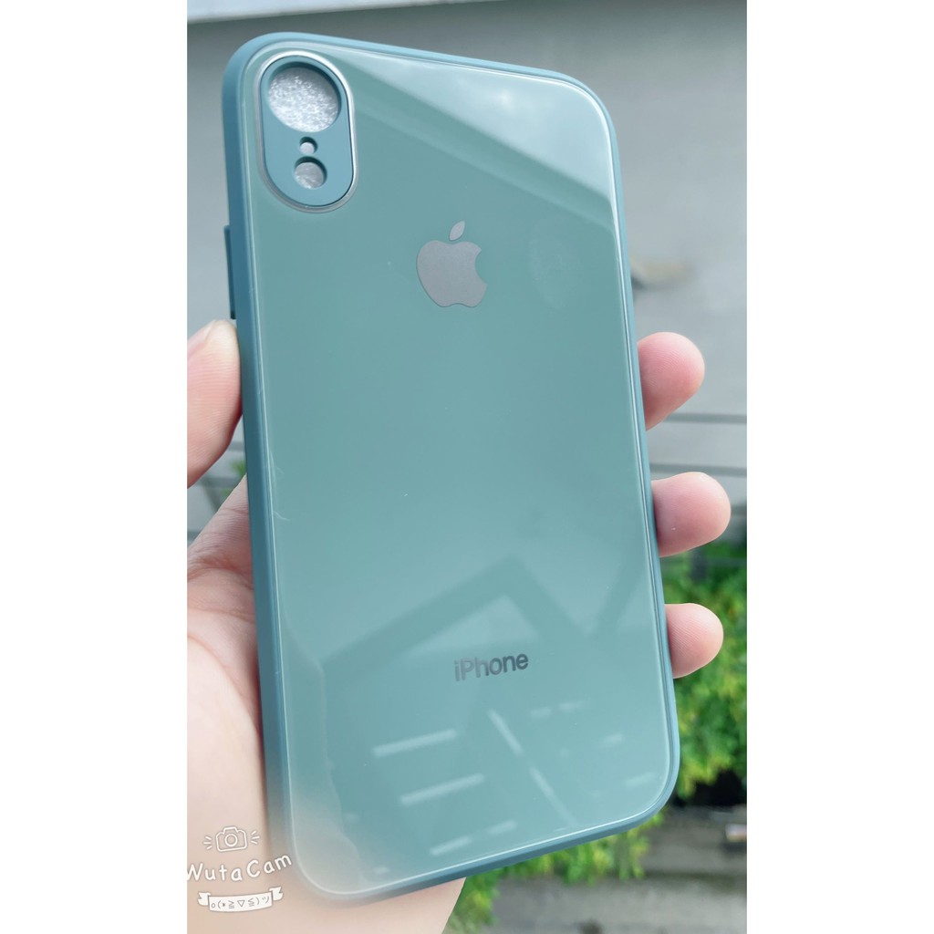 Ốp IPhone - Ốp kính Viền vuông chống bẩn, Lưng kính cường lực viền dẻo cùng màu với lưng máy | BigBuy360 - bigbuy360.vn