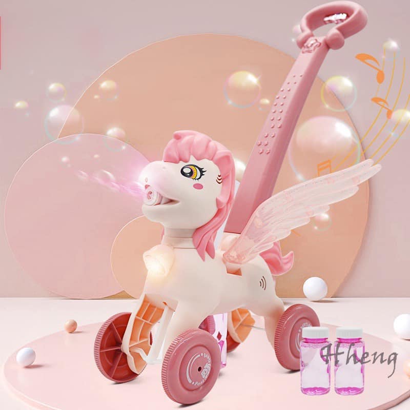 ĐỒ CHƠI XE ĐẨY NGỰA PONY THỒI BONG BÓNG SIÊU LẠ - CÓ NHẠC, CÓ ĐÈN