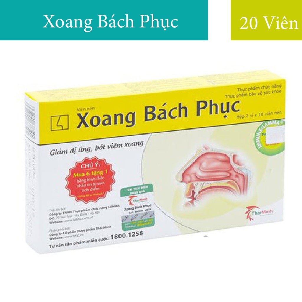 |Xoang Bách Phục |Hỗ trợ tăng cường miễn dịch, chống viêm, giảm dị ứng, bớt viêm xoang (Hộp 30 Viên)